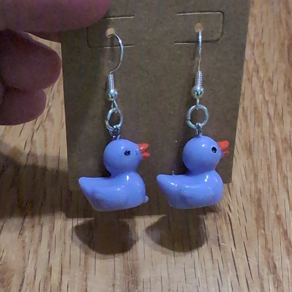 Purple Duck Earrings